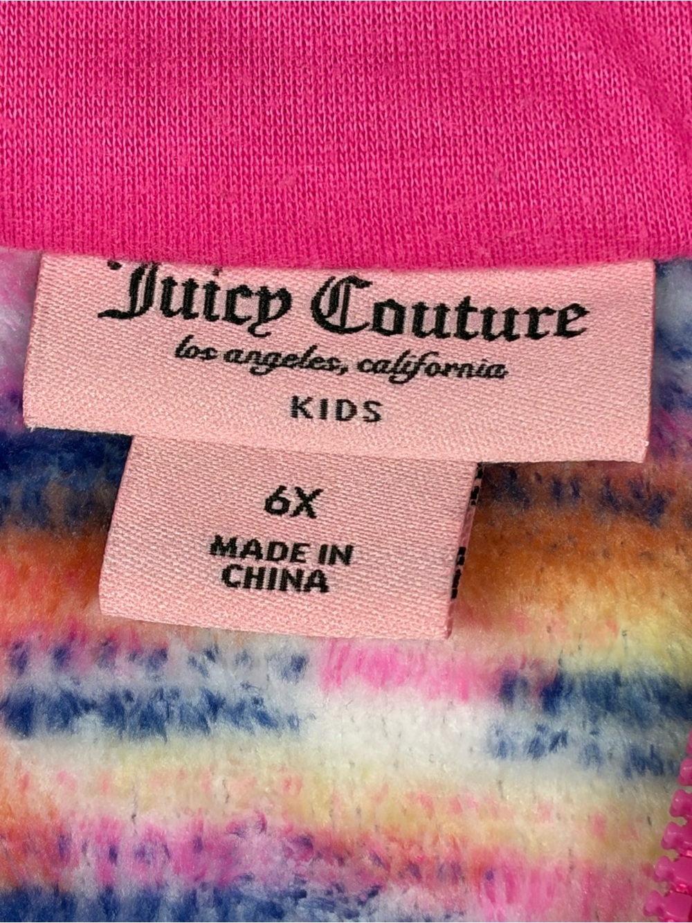 Juicy Couture Girls' Multicolor Fleece Quarter-Zip Pullover - Pink - Picture 2 of 9